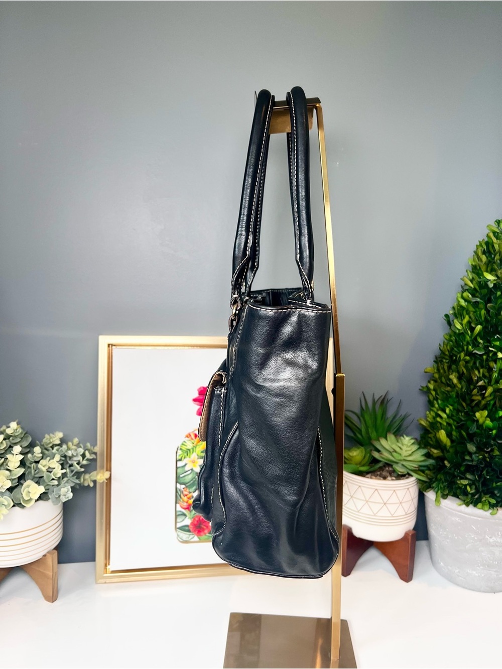 Kate Spade Front Pocket Quinn Tote in Black Leather with COA - Picture 7 of 16